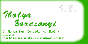 ibolya borcsanyi business card